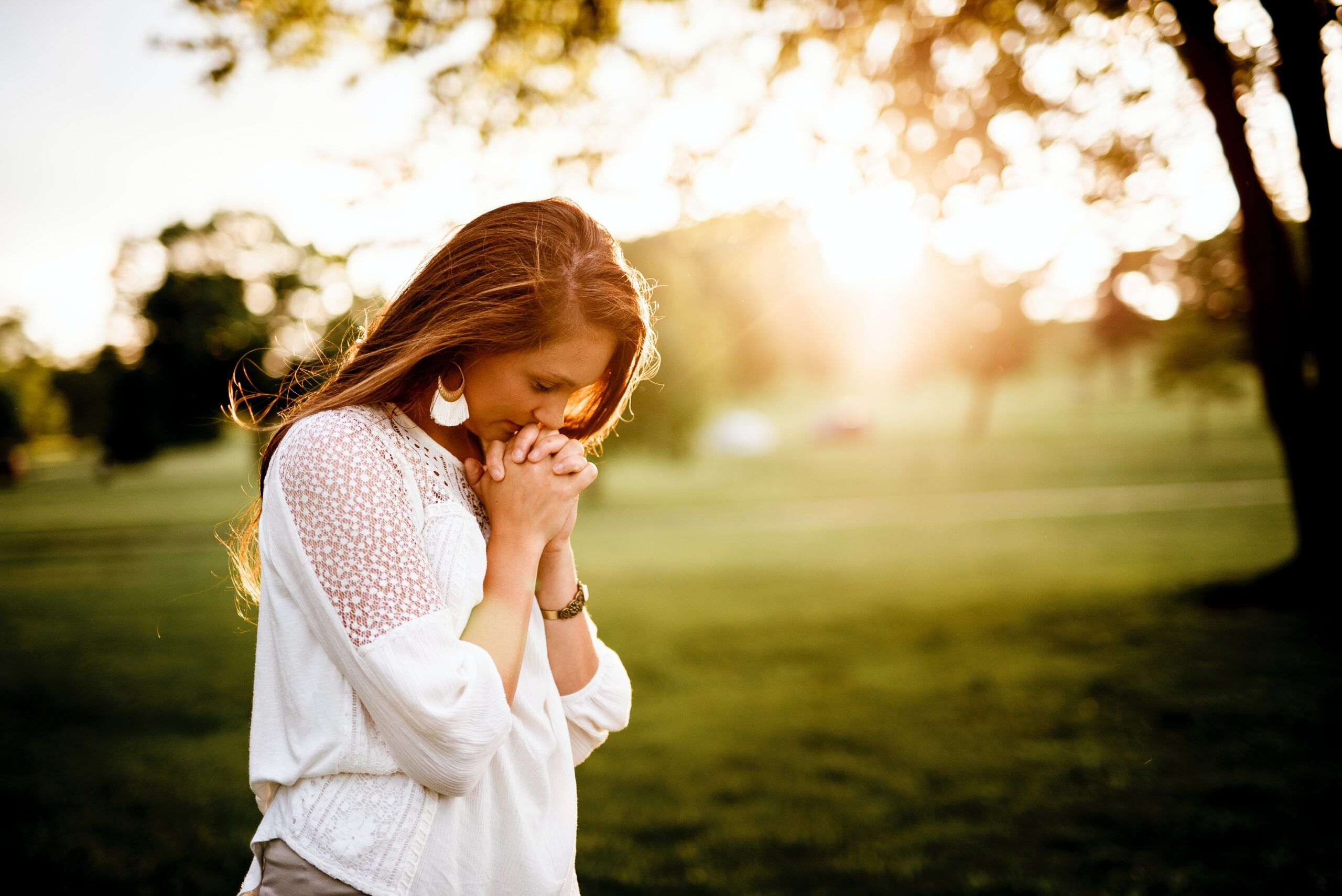 A Woman Practicing Christian Affirmations for Women